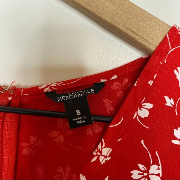 J. Crew Mercantile Red Floral Ruffle dress - Picture 5 of 10
